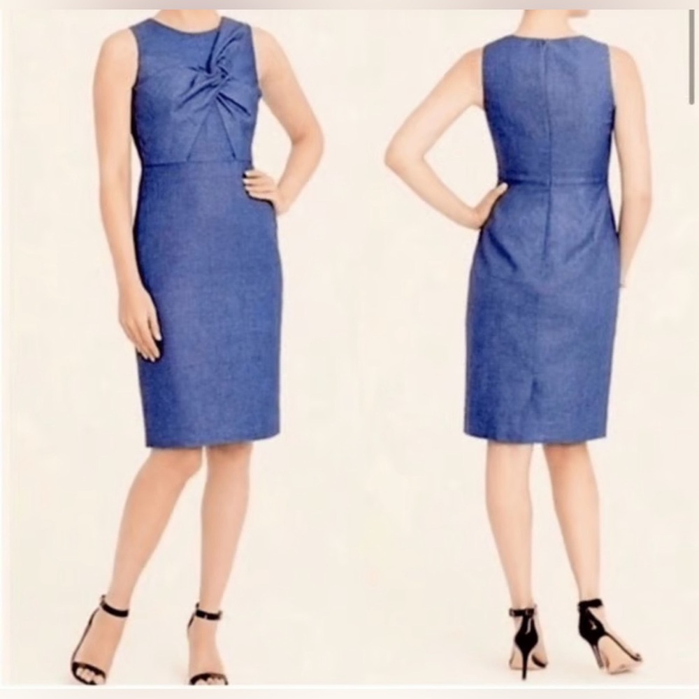 J Crew Elegant Blue Sleeveless Dress. Great Condition. Size 8 Classic Modern